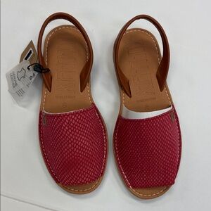 Red Leather Sandals NWT